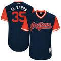 Abraham Almonte #35 Cleveland Indians Majestic Mens 2017 El Varon Players Weekend Authentic Jersey - Navy