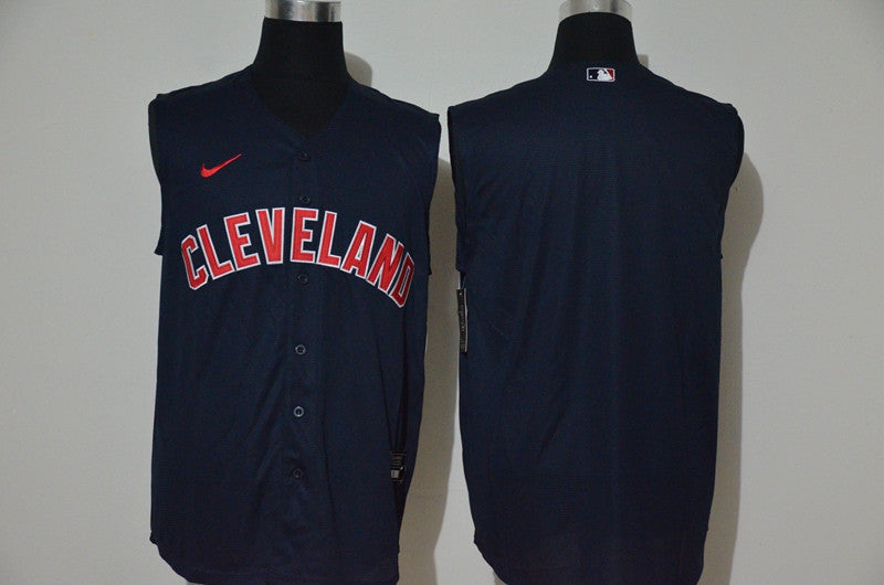 Cleveland Indians Nike Mens 2020 Blank Cool Refreshing Sleeveless Fan Limited Jersey - Navy Blue