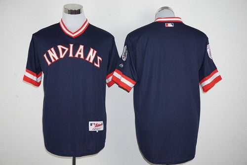 Cleveland Indians Majestic Mens 1976 Blank Pullover Turn Back Clock Limited Jersey - Navy Blue