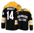 Black Gold #14 Detroit Tigers Men'S Colorado College Trey Bradley Limited Hockey Jersey