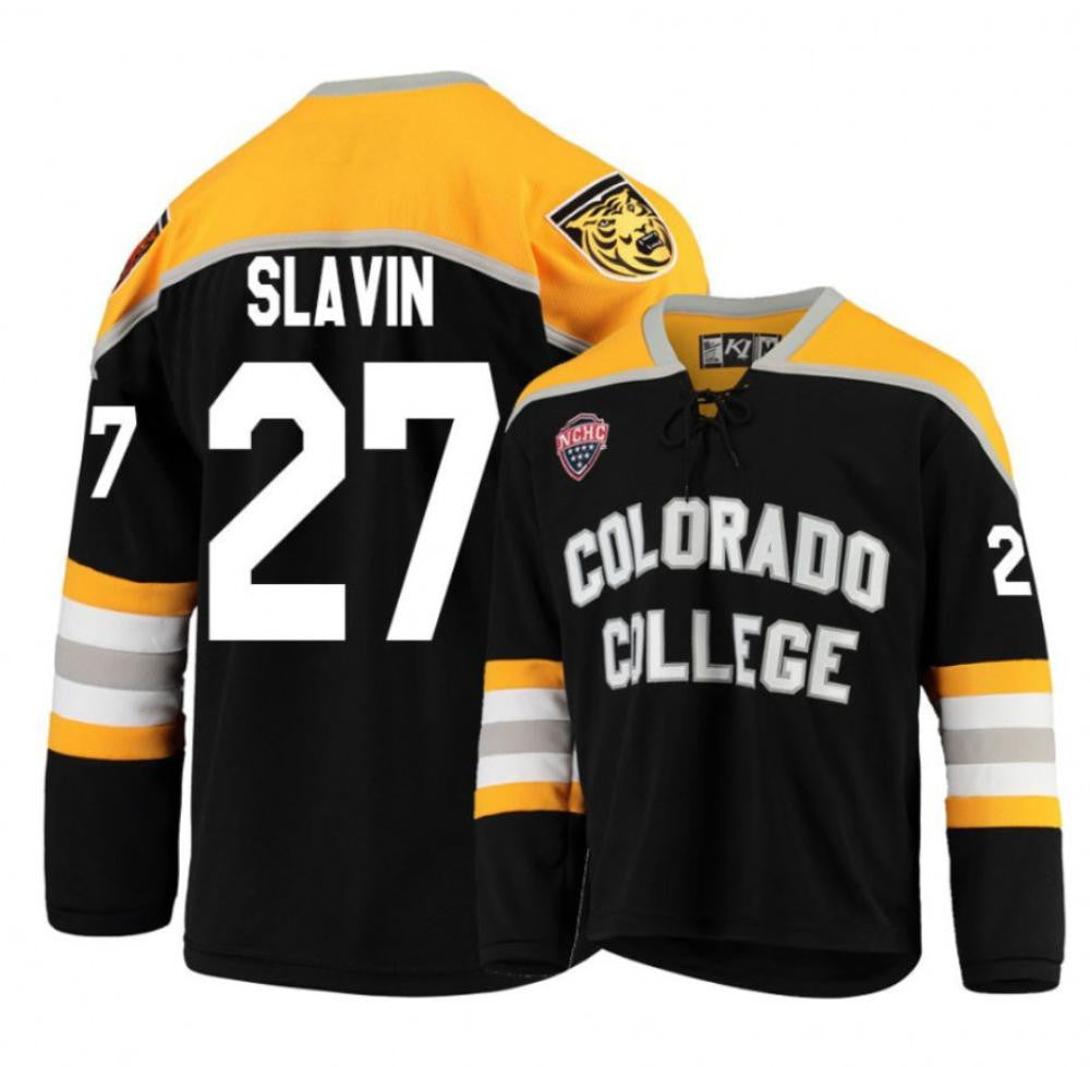 Josiah Slavin #27 Detroit Tigers Men'S Colorado Limited College Hockey Jersey - Black