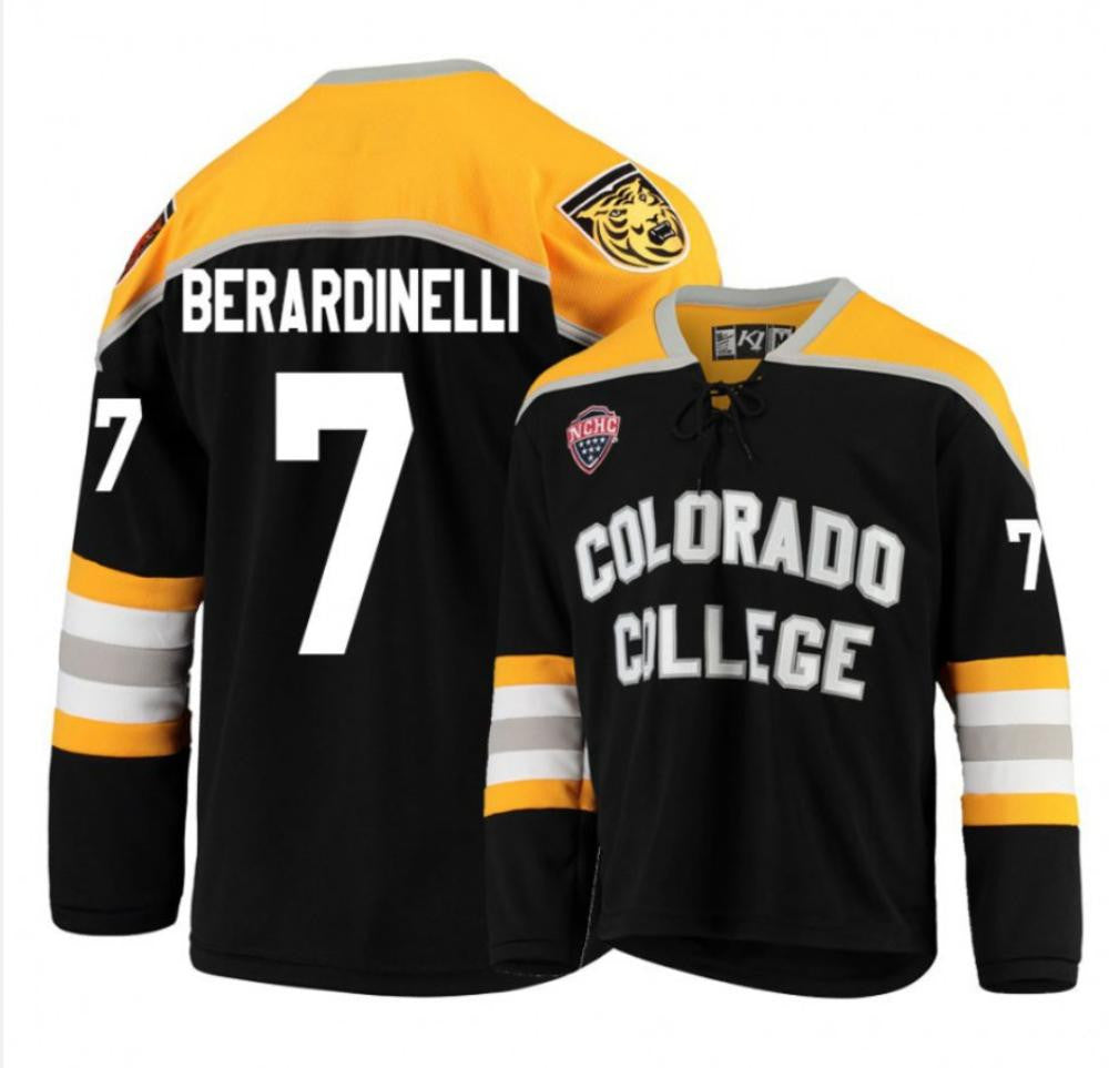 Alex Berardinelli #7 Detroit Tigers Men'S Colorado Limited College Hockey Jersey - Black