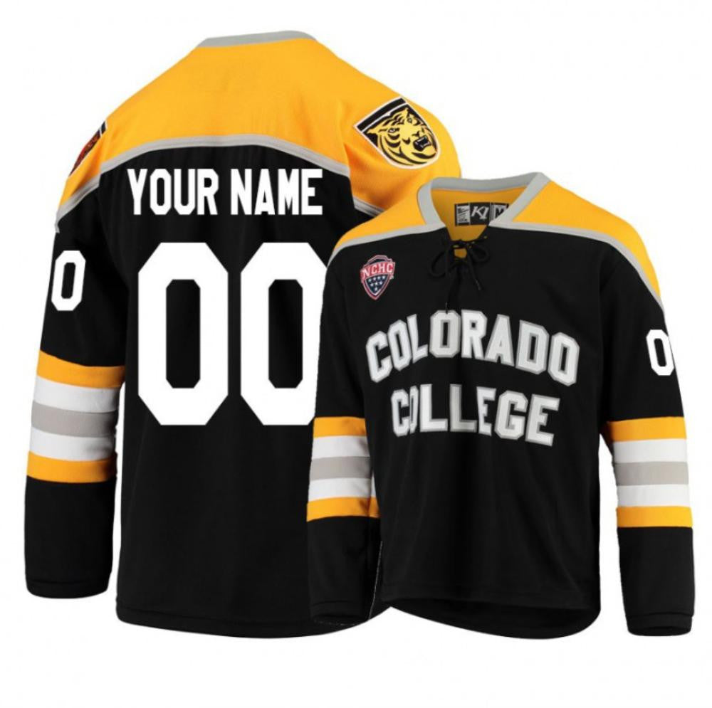 Black Gold Detroit Tigers Men'S Colorado Limited College Hockey Custom Jersey