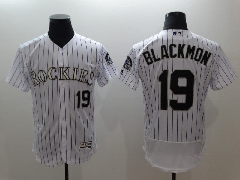 Charlie Blackmon #19 Colorado Rockies Mens Authentic Flex Base Jersey - White