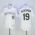 Charlie Blackmon #19 Colorado Rockies Majestic Mens 2016 Pinstripe Home Flexbase Limited Baseball Jersey - White