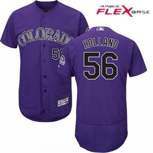 Greg Holland #56 Colorado Rockies Majestic Mens Alternate Limited Flex Base Jersey - Purple