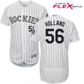 Greg Holland #56 Colorado Rockies Majestic Mens Home Limited Flex Base Jersey - White