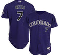 Jose Reyes #7 Colorado Rockies Mens Alternate Limited Cool Base Jersey - Purple