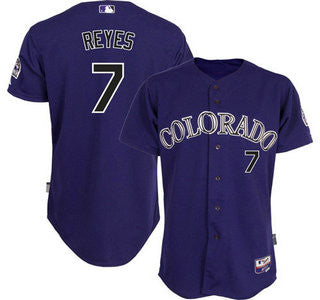 Jose Reyes #7 Colorado Rockies Mens Alternate Limited Cool Base Jersey - Purple