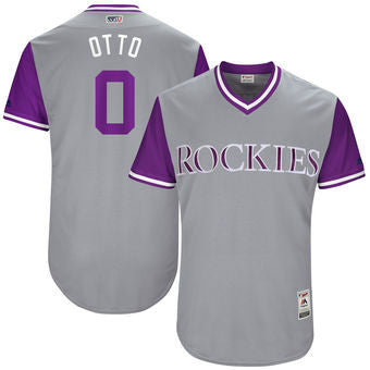 Adam Ottavino #0 Colorado Rockies Majestic Mens 2017 Otto Players Weekend Authentic Jersey - Gray