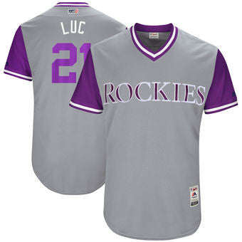 Jonathan Lucroy Colorado Rockies Majestic Mens 2017 Luc Players Weekend Authentic Jersey - Gray