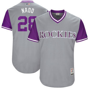 Nolan Arenado #28 Colorado Rockies Majestic Mens 2017 Nado Players Weekend Authentic Jersey - Gray