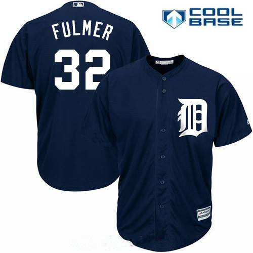 Michael Fulmer #32 Detroit Tigers Majestic Mens Alternate Limited Cool Base Jersey - Navy Blue