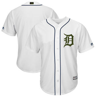 Detroit Tigers Majestic Mens 2018 Blank Memorial Day Limited Cool Base Team Jersey - White