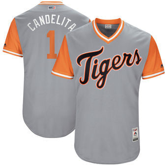 Jose Iglesias #1 Detroit Tigers Majestic Mens 2017 Candelita Players Weekend Authentic Jersey - Gray