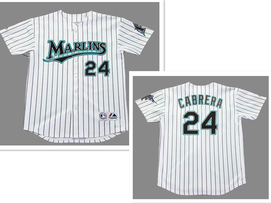 Miguel Cabrera #24 Florida Marlins Majestic Mens 2005 Home Limited Throwback Baseball Jersey