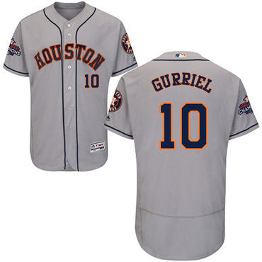 Yuli Gurriel #10 Houston Astros Mens 2017 Flexbase Authentic World Series Champions Jersey - Grey