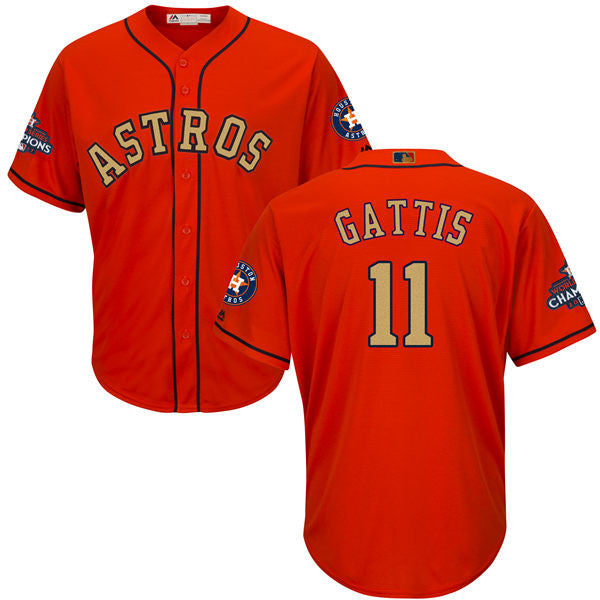 Evan Gattis #11 Houston Astros Mens 2018 Gold Program Limited Cool Base Jersey - Orange