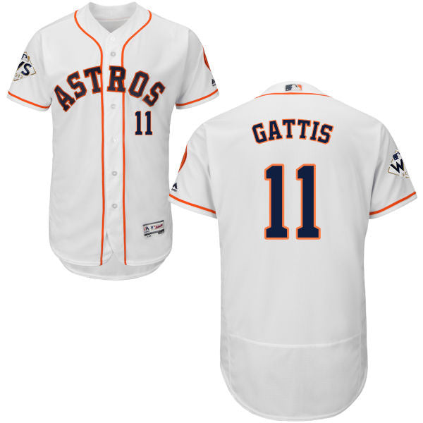 Evan Gattis #11 Houston Astros Mens 2017 Flexbase Authentic World Series Bound Jersey - White