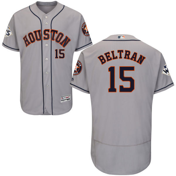 Carlos Beltran #15 Houston Astros Mens 2017 Flexbase Authentic World Series Bound Jersey - Grey