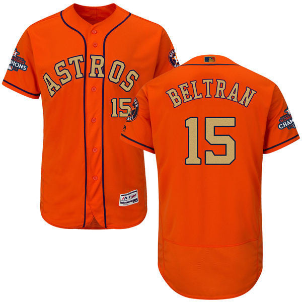 Carlos Beltran #15 Houston Astros Mens 2018 Gold Program Flexbase Limited Jersey - Orange