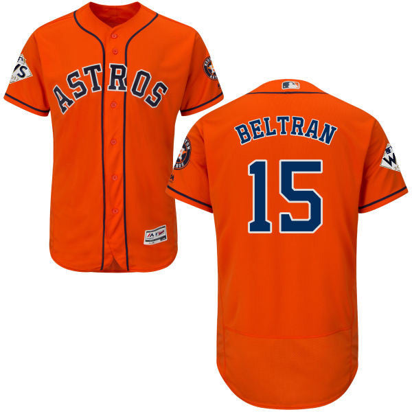 Carlos Beltran #15 Houston Astros Mens 2017 Flexbase Authentic World Series Bound Jersey - Orange