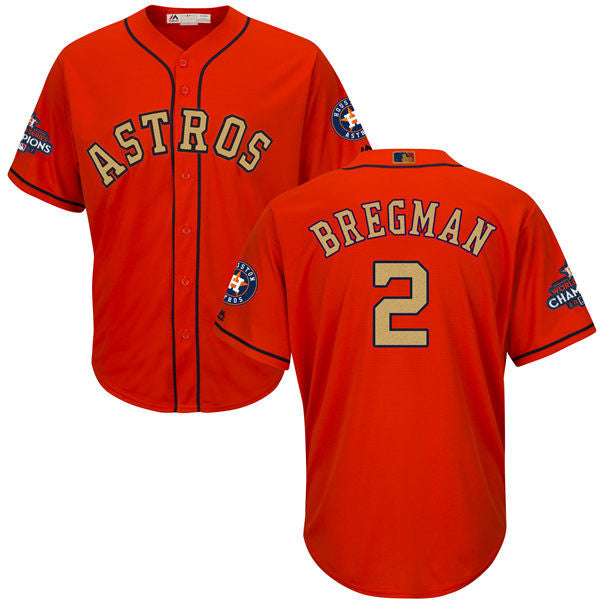 Alex Bregman #2 Houston Astros Mens 2018 Gold Program Limited Cool Base Jersey - Orange