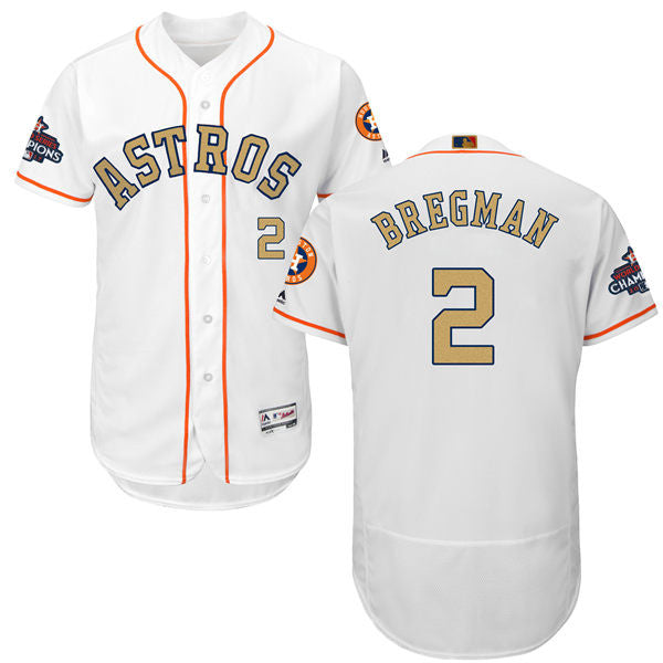 Alex Bregman #2 Houston Astros Mens 2018 Gold Program Flexbase Limited Jersey - White