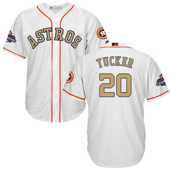 Preston Tucker #20 Houston Astros Mens 2018 Gold Program Limited Cool Base Jersey - White
