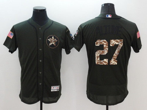 Jose Altuve #27 Houston Astros Majestic Mens 2016 Salute To Service Flexbase Limited Baseball Jersey - Green