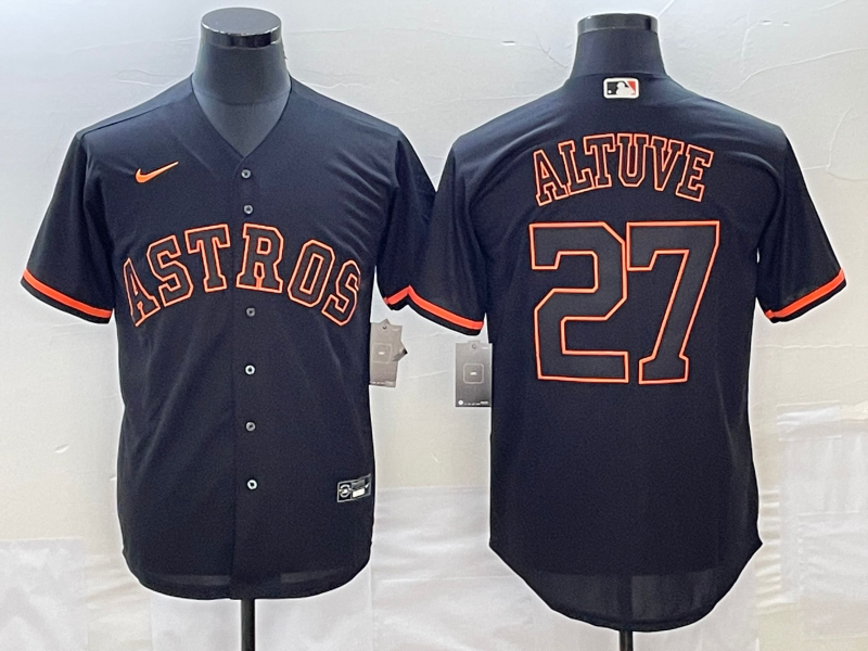 Jose Altuve #27 Houston Astros Nike Mens Lights Out Fashion Limited Cool Base Jersey - Black