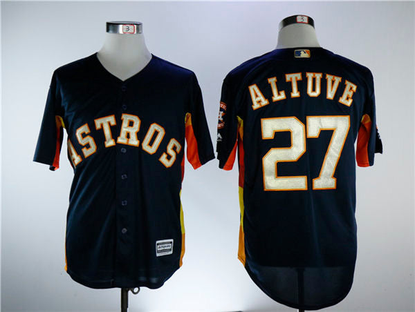 Jose Altuve #27 Houston Astros Mens Gold Program Flexbase Limited Jersey - Navy Blue