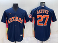 Jose Altuve #27 Houston Astros Nike Mens Patch Limited Cool Base Jersey - Navy Blue