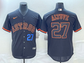 Jose Altuve #27 Houston Astros Nike Mens Number Lights Out Fashion Cool Base Jerseys Limited Jersey - Black