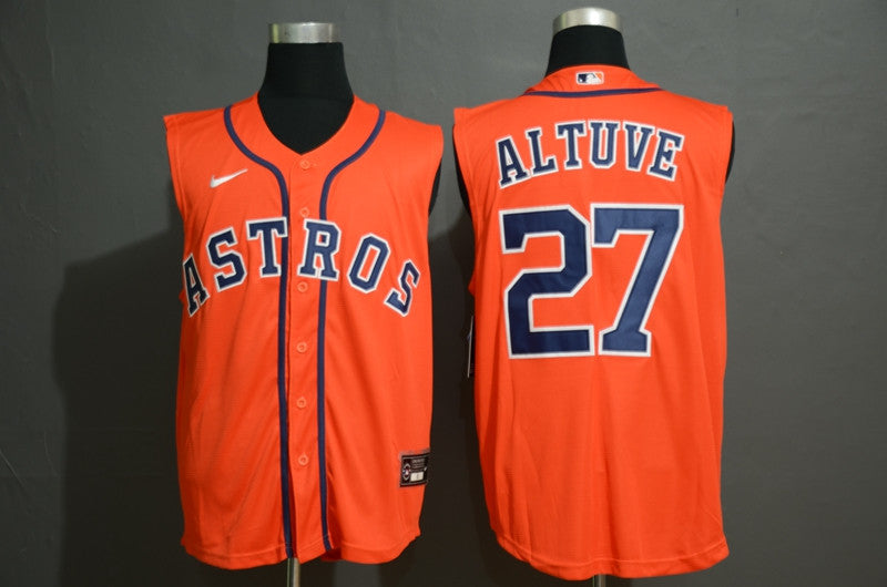 Jose Altuve #27 Houston Astros Nike Mens 2020 Cool Refreshing Sleeveless Fan Limited Jersey - Orange