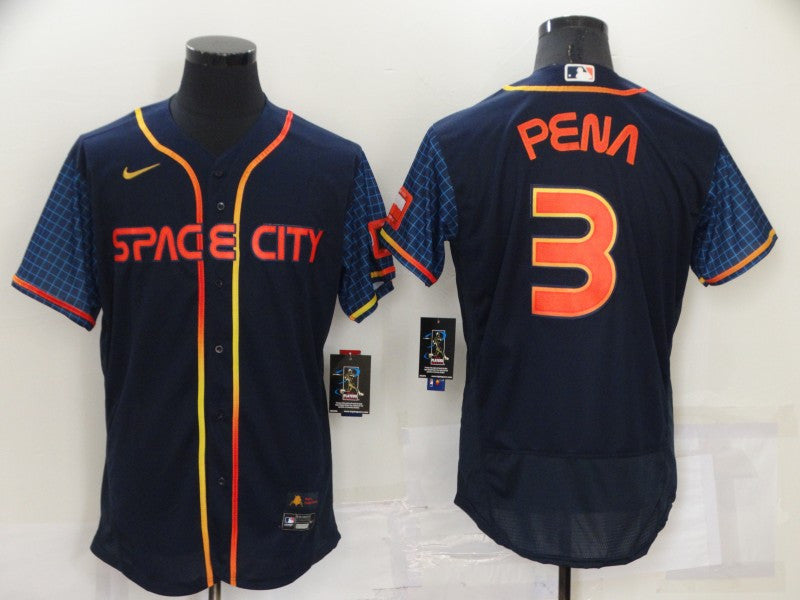 Jeremy Pena #3 Houston Astros Mens 2022 City Connect Limited Flex Base Baseball Jersey - Navy Blue