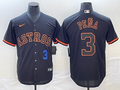 Jeremy Pena #3 Houston Astros Nike Mens Number Lights Out Fashion Cool Base Jersey1 Limited Jersey - Black