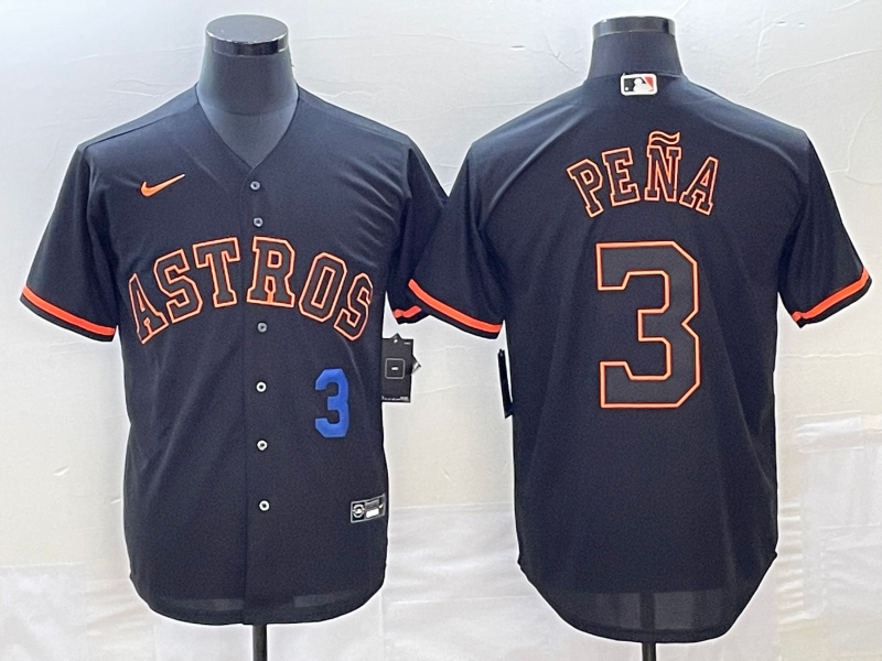 Jeremy Pena #3 Houston Astros Nike Mens Number Lights Out Fashion Cool Base Jersey1 Limited Jersey - Black