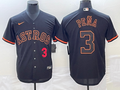 Jeremy Pena #3 Houston Astros Nike Mens Number Lights Out Fashion Cool Base Jersey2 Limited Jersey - Black