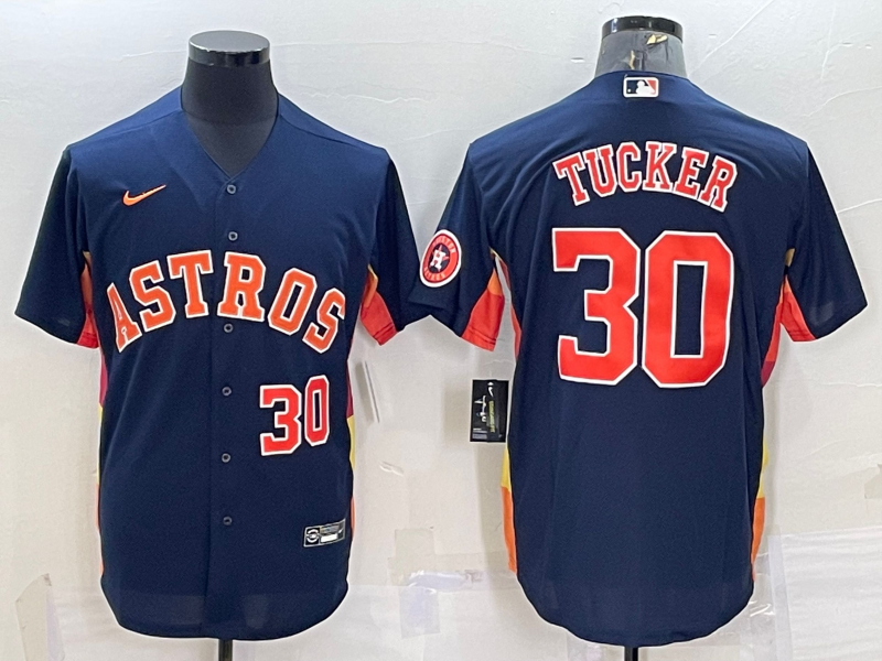 Kyle Tucker #30 Houston Astros Nike Mens Number Patch Limited Cool Base Jersey - Navy Blue