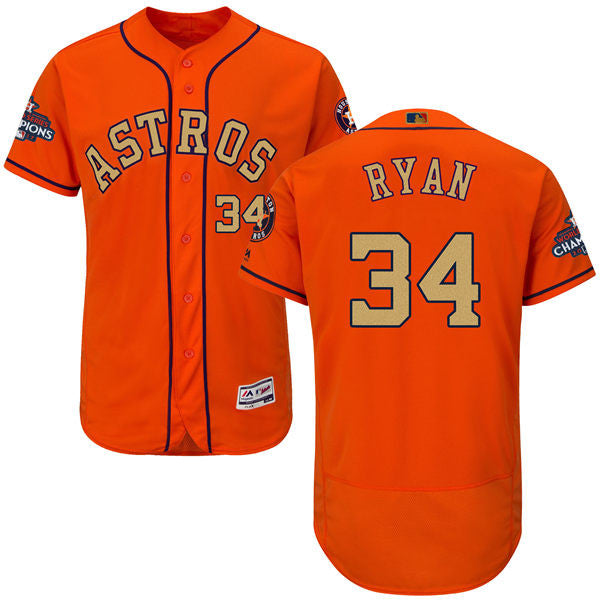 Nolan Ryan #34 Houston Astros Mens 2018 Gonzalez Gold Program Flexbase Limited Jersey - Orange