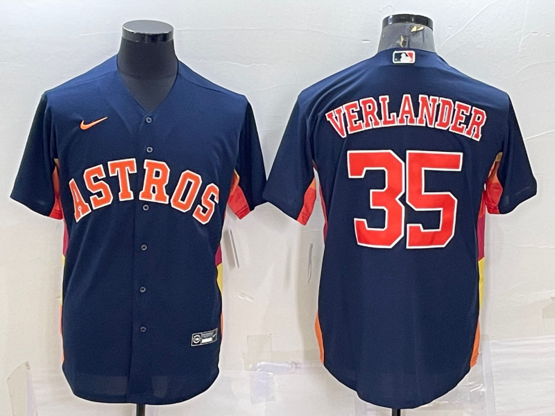 Justin Verlander #35 Houston Astros Nike Mens Limited Cool Base Jersey - Navy Blue
