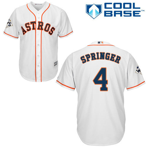 George Springer #4 Houston Astros Mens 2017 Cool Base World Series Bound Limited Jersey - White