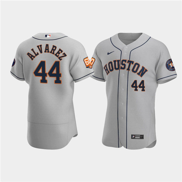 Yordan Alvarez #44 Houston Astros Mens 60Th Anniversary Limited Flex Base Baseball Jersey - Gray