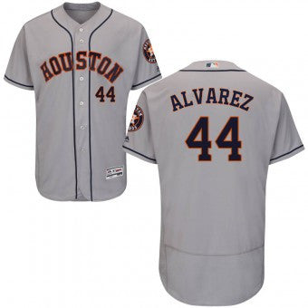 Yordan Alvarez #44 Houston Astros Majestic Mens Flex Base Road Limited Jersey - Gray