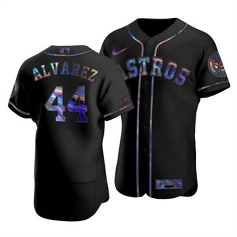 Yordan Alvarez #44 Houston Astros Nike Mens Iridescent Holographic Limited Jersey - Black