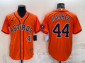 Yordan Alvarez #44 Houston Astros Nike Mens Number Patch Limited Cool Base Jersey - Orange
