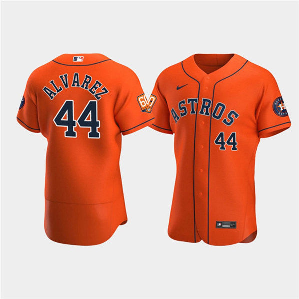 Yordan Alvarez #44 Houston Astros Mens 60Th Anniversary Limited Flex Base Baseball Jersey - Orange