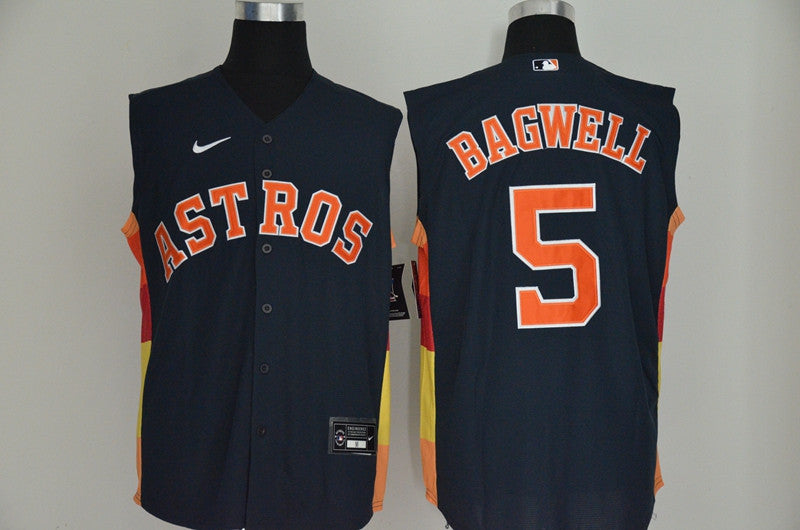Jeff Bagwell #5 Houston Astros Nike Mens 2020 Cool Refreshing Sleeveless Fan Limited Jersey - Navy Blue