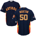 Charlie Morton #50 Houston Astros Mens 2018 Gold Program Limited Cool Base Jersey - Navy Blue